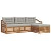 vidaXL Conjunto de Sof&aacute;s para Exterior 4 unid. Cinza Natural e Claro