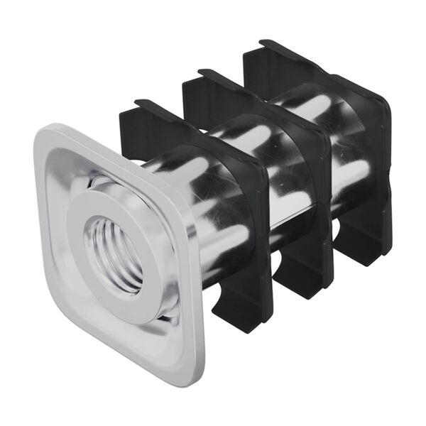 vidaXL Inserto de Tubo Rosqueado 12 pcs Preto e Prata A&ccedil;o Galvanizado