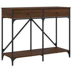 vidaXL Mesa consola 100x39x78,5 cm derivados madeira carvalho castanho