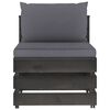 vidaXL 6 pcs conj. lounge jardim + almofad&otilde;es madeira impreg. cinzento