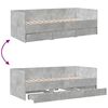 vidaXL Sof&aacute;-cama com gavetas sem colch&atilde;o 90x200 cm cinzento cimento