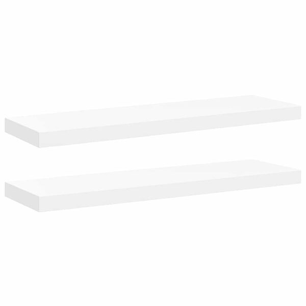 vidaXL Prateleiras parede suspensas 2 pcs 80x23,5x3,8cm MDF branco