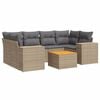 vidaXL 7 pcs conjunto de sof&aacute;s p/ jardim com almofad&otilde;es vime PE bege