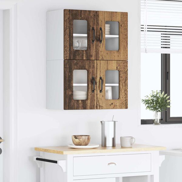 vidaXL Arm&aacute;rio de Cozinha Kalmar 2 pcs Madeira antiga 60 x 31 x 40 cm