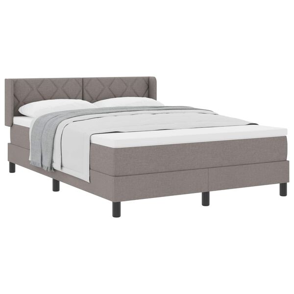 vidaXL Cama Box Cinzento-acastanhado 200 x 160 cm Poli&eacute;ster