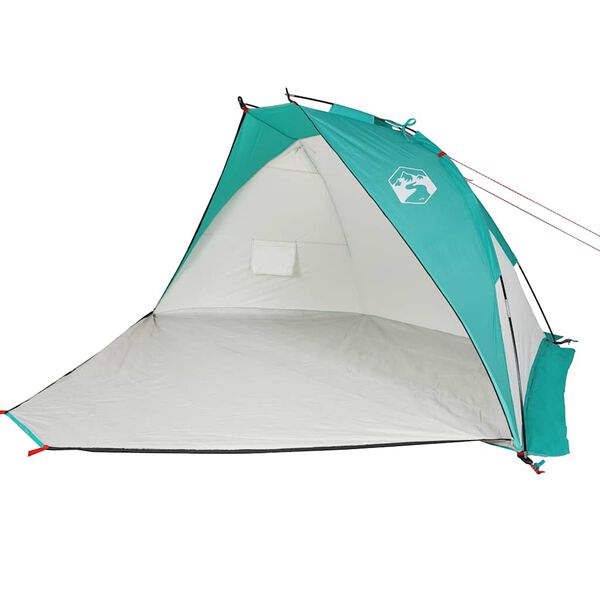 vidaXL Tenda de praia 268x223x125 cm poliéster 185T verde-mar