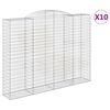 vidaXL Cestos gabi&atilde;o arqueados 10 pcs 300x50x220/240 ferro galvanizado