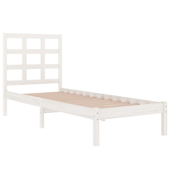 vidaXL Estrutura de cama 100x200 cm madeira maci&ccedil;a branco