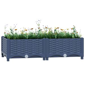 vidaXL Canteiro elevado 80x40x23 cm polipropileno