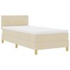 vidaXL Cama Box com colch&atilde;o com cabeceira Creme 90 x 190 cm tecido