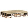 vidaXL Conjunto de Sof&aacute;s para Exterior 10 unid. Natural e Bege