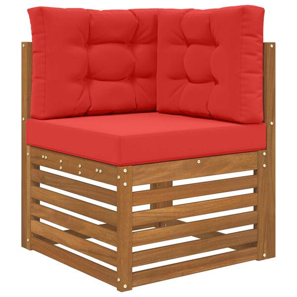 vidaXL Almofada para Sof&aacute; Externo 3 pcs Vermelho Poli&eacute;ster