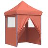 vidaXL Tenda p/ festas pop-up dobr&aacute;vel 4 paredes laterais terracotta