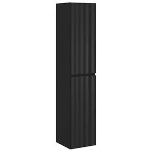 vidaXL Gabinete de Banheiro Suspenso Preto 33 x 34,5 x 160 cm