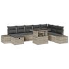 vidaXL Conjunto de Sof&aacute; de Jardim 9 unid. Cinzento-claro vime PE