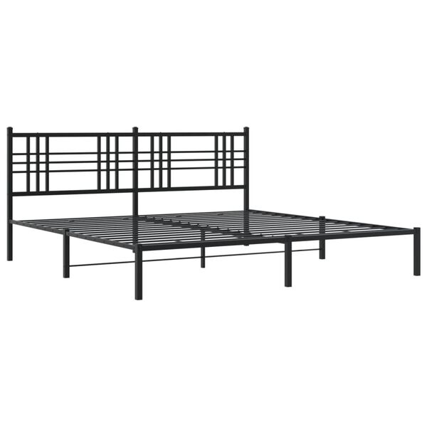 vidaXL Estrutura de cama com cabeceira 193x203 cm metal preto