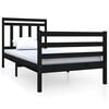 vidaXL Estrutura de cama solteiro 90x190 cm madeira maci&ccedil;a preto