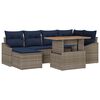 vidaXL Conjunto de Sof&aacute; de Jardim 7 pcs Cinzeto Rattan Sint&eacute;tico