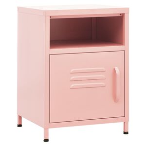 vidaXL Mesa de cabeceira 35x35x51 cm a&ccedil;o rosa