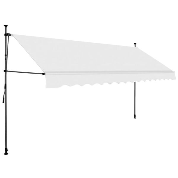 vidaXL Toldo retrátil manual com LED 350 cm creme