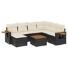 vidaXL 8 pcs conjunto sof&aacute;s de jardim com almofad&otilde;es vime PE preto
