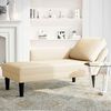 vidaXL Chaise lounge com almofada tecido corduroy creme