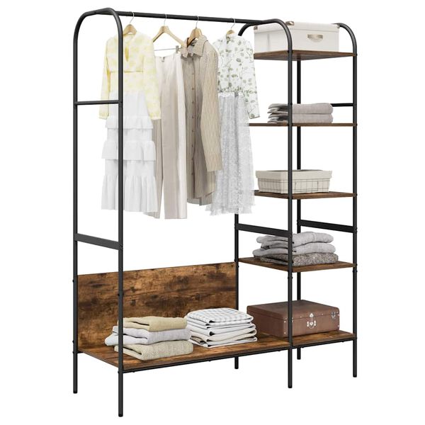 vidaXL Suporte para Roupas Carvalho Marrom 120 x 44 x 160 cm