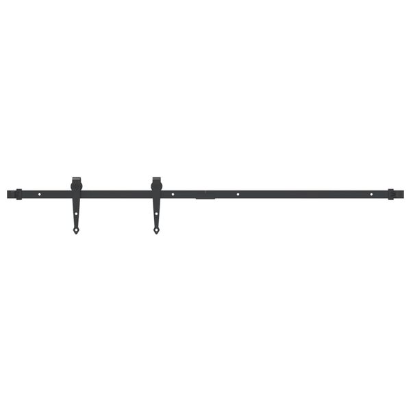 vidaXL Mini kit p/ porta de arm&aacute;rio deslizante 122cm a&ccedil;o carbono preto
