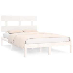 vidaXL Estrutura de cama super king pinho maci&ccedil;o 180x200 cm branco