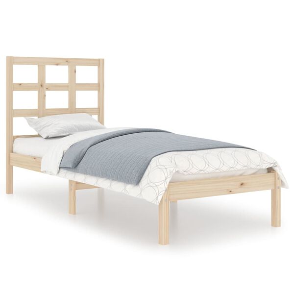 vidaXL Estrutura cama pequena solteiro 75x190 cm madeira maci&ccedil;a