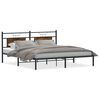vidaXL Estrutura de cama sem colch&atilde;o 160x200 cm carvalho fumado