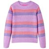 vidaXL Camisola de malha para crian&ccedil;a riscas lil&aacute;s e rosa 92