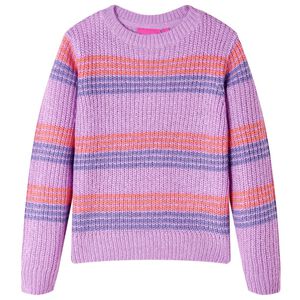 Camisola de malha para crian&ccedil;a riscas lil&aacute;s e rosa 92