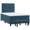 vidaXL Cama boxspring com colch&atilde;o 120x200 cm veludo azul-escuro
