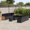 vidaXL Conjunto de Sof&aacute; de Jardim com almofada 11 pcs Preto