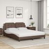 vidaXL Cama com colch&atilde;o Zadar 160x200 cm couro artificial castanho