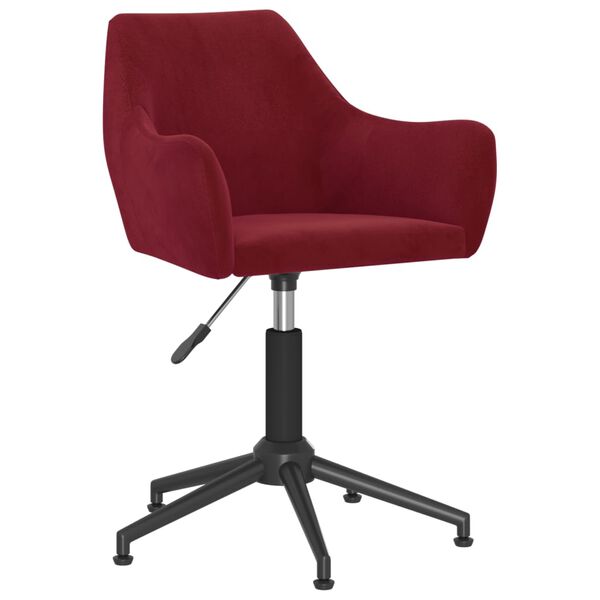 vidaXL Cadeiras de jantar girat&oacute;rias 4 pcs veludo vermelho tinto