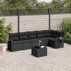 vidaXL 7 pcs conjunto de sof&aacute;s p/ jardim c/ almofad&otilde;es vime PE preto