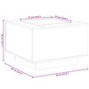 vidaXL Mesa de centro c/LEDs 60x60x40cm contraplacado branco brilhante