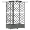 vidaXL Cama Elevada com Treli&ccedil;a e Telhado Cinzento-claro PP