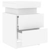vidaXL Mesa de cabeceira com luzes LED 35x39x55 cm branco