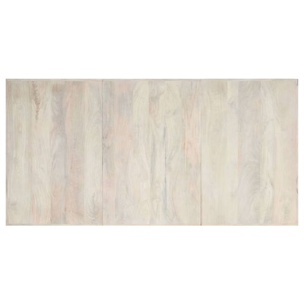 vidaXL Mesa de jantar 200x100x75 cm madeira de mangueira maciça branco