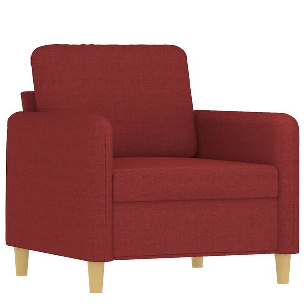 vidaXL Poltrona com apoio de p&eacute;s 60 cm tecido vermelho tinto