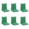 vidaXL Almofad&otilde;es cadeira encosto baixo 6 pcs tecido oxford verde