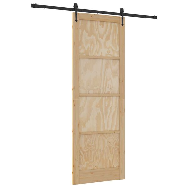 vidaXL Porta Deslizante ORKDAL Natural e Preto 83 x 232 cm