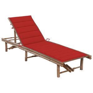 vidaXL Espregui&ccedil;adeira de jardim com almofad&atilde;o bambu