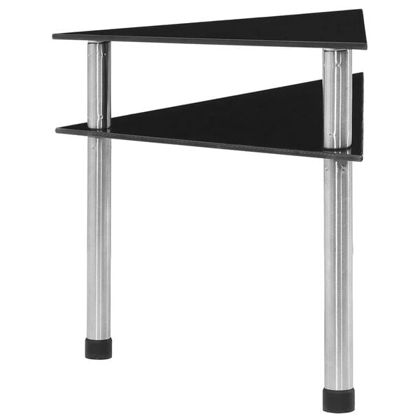 vidaXL Estante de cozinha 49,5x35x26 cm vidro temperado preto