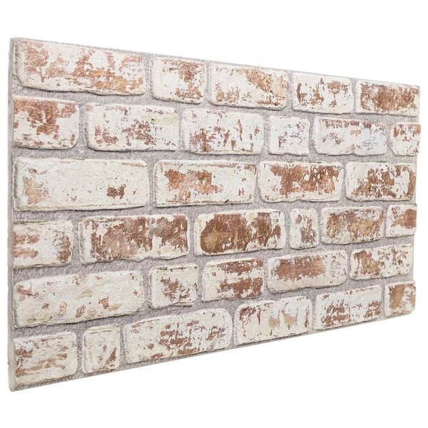 vidaXL Pain&eacute;is de parede 10 pcs Vermelho e Branco 100 x 50 cm