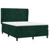 vidaXL Cama com molas/colch&atilde;o 140x190 cm veludo verde-escuro