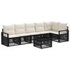 vidaXL Conjunto de Sof&aacute; de Jardim 7 pcs Preto vime PE
